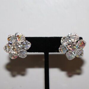 🤍✨ Vintage Crystal Clip-On Earrings · 1"
